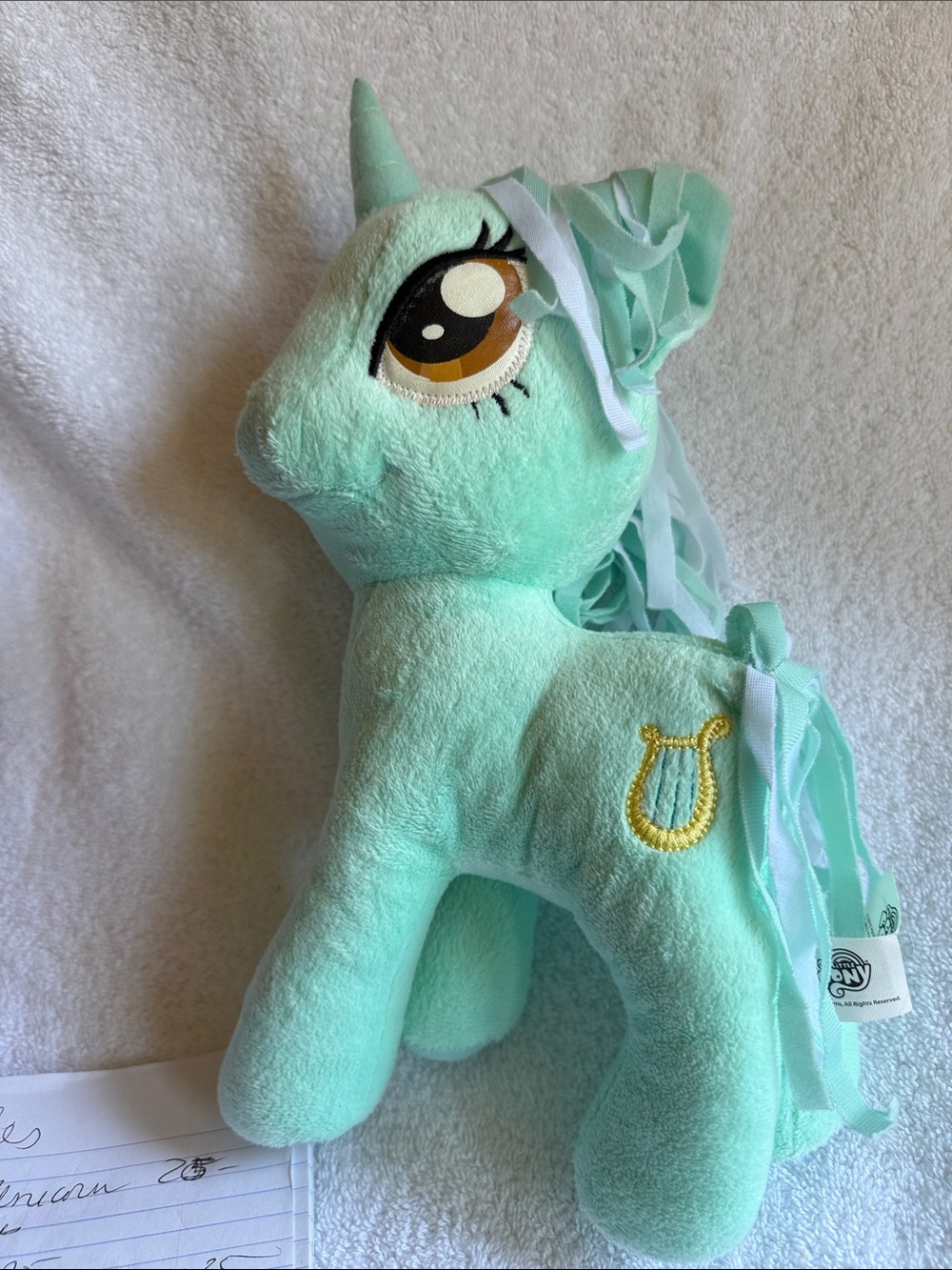 My Little Pony Mint Green Plush with Yellow Harp Cutie Mark